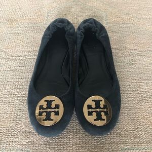 Tory Burch Navy Minnie Travel Ballet Flat 7.5